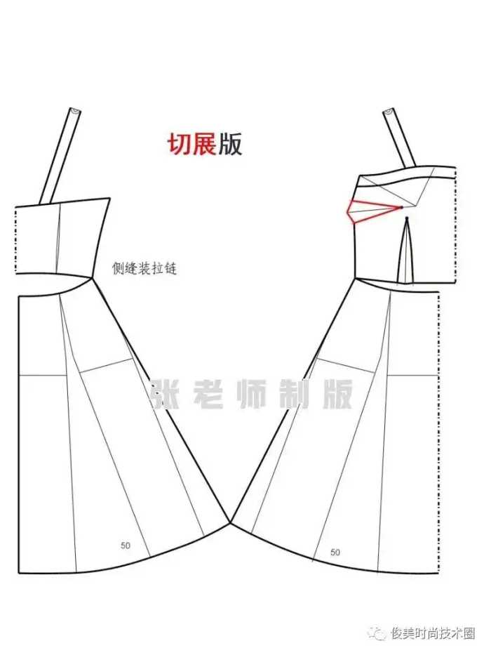 三款夏季热门连衣裙的制版图纸